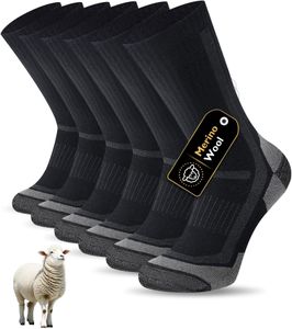 SockWaddles Merino Wool Hiking Socks, Men Women – Thermal, Cushioned, 3 Pairs