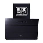 Elica 75cm 1650 m3/hr BLDC Filterless Autoclean Kitchen Chimney with 15 Years Motor & 5 Years Comprehensive Warranty | EFL 3V 751 BLDC HAC LTW MS NERO | Black | Touch + Motion Sensor Control