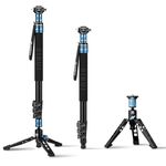 SIRUI Aluminum Monopod with Feet, 75.8" Professional Monopod for Cameras, Compact Travel Monopod with Quick Release Plate, Max Load 33lbs, Compatible with Sony Canon Nikon DSLR Camera, AM-404FL+QC-55