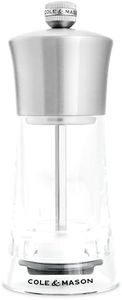 Cole & Mason Bromley Salt Mill, 6" - Salt Grinder with Ultra-Sharp Grinding Mechanism - Flavor-Enhancing Salt Shaker - Refillable Mill with Adjustable Grinding - Acrylic, Salt Mill