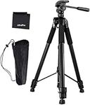 UltraPro 72" Inch Black Heavy Duty Aluminum Camera Tripod Bundle for Canon, Nikon, Sony, Samsung, Olympus, Panasonic, Pentax, and All Digital Cameras, Includes UltraPro Bonus Microfiber Cleaning Cloth