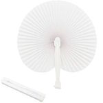 JZK 30x White heart shaped small folding fan, Japanese hand held cooling fan, summer wedding party favours gadgets, party bag fillers gift for guests idea for Holy communion, christening, church