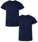 AquaGuard Youth Basic Cotton Short Sleeve Crewneck Shirt for Boys and Girls 2-Pack, Navy, X-Small