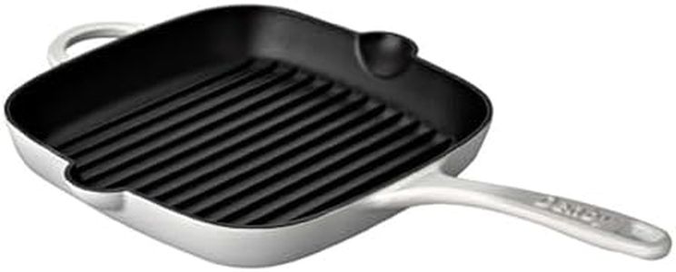 Denby - Natural Canvas White Cast Iron Griddle Pan 25cm - Oven Safe, For All Hob Types, Induction, Gas, Electric, Non Stick