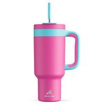 POWCAN 40 oz Tumbler with Handle, 2-in-1 Straw and Sip Lid, Leakproof, Dishwasher Safe, Insulated Stainless Steel Travel Coffee Mug, Keeps Cold for 34 Hours, Fits in Car Cup Holder (Barbie)