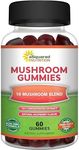 aSquared Nutrition Mushroom Gummies - 10x Complex Supplement - Lions Mane, Turkey Tail, Reishi, Cordyceps, Chaga - Energy, Focus, Immune Support for Men & Women - Replace Powder, Capsules & Pills