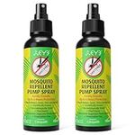 THEYE Mosquito Repellent Spray Double Pack for Body - 2 x 100% Natural Insect Repellent Spray (Deet Free), No Preservatives or Other Harmful Chemicals - Pump Spray, 2 x 75ml