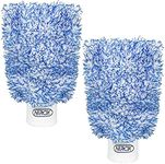 Nirox Set of 2 Car Wash Glove Microfibre Blue - Surface-friendly cleaning mitt - Polishing glove for car, motorbike & co. - Highly absorbent rim wash sponge