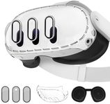 Juylay 3-in-1 Lens Protector for Meta Quest 3, Plastic Hard Protective Shell Cover, High Definition Camera Lens Protector, Build-in Silicone Lens Cover Set for VR Headset Oculus Quest 3 Accessories