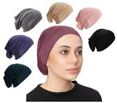 PAROPKAR Cotton 7 Pieces Under Scarf Hijab Cap Head Wraps/Gear Neck Gaiter Bandana Facemask Solid Colour Hijab Tube Unisex Stretch Dreadlocks Tube (White Multi)