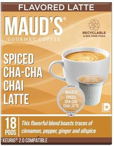 Maud's Chai Tea Latte Pods Single Serve, 18 ct. | Spiced Cha-Cha Chai Latte Flavored Tea Pods | Solar Energy Produced Recyclable Tea Latte Pods Compatible with Keurig K Cups Maker