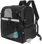 PetAmi Dog Backpack Carrier for Small Large Cat, Pet, Puppies, Ventilated Pet Hiking Backpack Travel Bag, Airline Approved Cat Backpack Carrier, Safety Back Support, Camping Biking, Max 18 lbs, Black