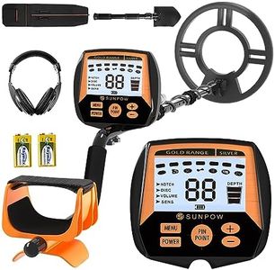 SUNPOW Metal Detector for Adults, Professional Waterproof High Accuracy Metal Detector, 10'' Detection Depth, Pinpoint & Disc & Notch & All Metal & Volume Modes, Strong Anti-Interference-GC-1083