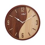 KAISER 12 Inch Quartz Wall Clock - Soft Ticking Analog Clock for Home & Office (Rosewood 02)