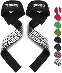 DMoose Lifting Straps for Weight Lifting, Crossfit, Bodybuilding, Powerlifting and deadlifting. Soft Neoprene Padded-24” Wrist Straps (Pair), Support Max Grip Strength Training and Barbell Stability (Black (Silicon Grip))