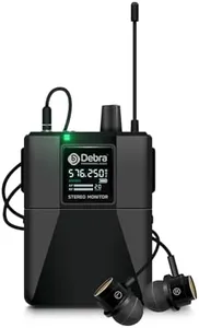 D Debra Pro ST-102 & ST-202 Stereo Wireless in Ear Monitor System Bodypack Receiver, Performance with 100 Adjustable Frequencies, Can Not Be Used Alone(Only 1 Bodypack)