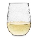 Libbey Hammered Stemless All-Purpose Wine Glasses, 17-Ounce, Set of 8