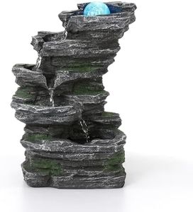 WICHEMI Indoor Water Fountain Tabletop Fountain Stacked Rocks Waterfall Fountains Indoor Water Feature Feng Shui Zen Meditation Relaxation Desktop Fountain for Home Office Decor (Style 21)