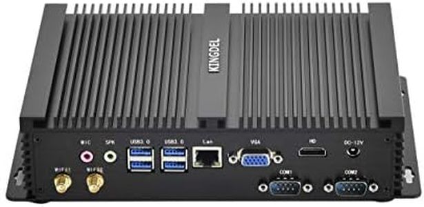 KINGDEL Fanless Industrial Computer, Mini PC, i7 8th Gen. CPU with W-11 Pro, 16GB RAM 512GB NVMe SSD, 4xUSB 3.0, HD Port, VGA, 2xCOM RS232, Metal Case