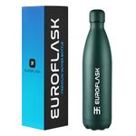 EuroFlask Stainless Steel Water Bottle, Leak Proof Metal Water Bottles with Double Wall Vacuum Insulation-12 Hrs Hot & 24 Hrs Cold Drinks Bottle for Gym, Sports and Work (Jade, 500 mL)