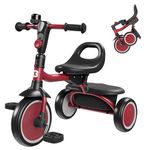 besrey Kids Tricycles Age 18 Month to 5 Years, Toddler Tricycle Kids Trikes Tricycle, Gift Toddler Tricycles for 2-5 Year Olds, Gift & Toys for Boy & Girl, Trikes for Toddlers, Red