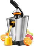 Zulay Citrus Juicer Electric - Stainless Steel Orange Juicer With 160W Powerful Motor - Interchangeable Cones For All Citrus - Filters Out Seeds & Pulp - Dishwasher-Safe Parts