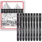 UNI-BALL Pin 0.05-0.8mm Fineliner Drawing Pen | Ideal for Technical Drawing, Mandala, Calligraphy, Sketching, Doodle Drawing & DIY Crafts | Black Ink, Set of 9