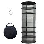 Drying Net, 8 Layer Collapsible Mesh Hydroponic Drying Rack Dry Net Herb Dryer, Gift to S Hang Buckle and Storage Bag, Black