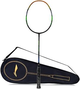 Li-Ning G-Force 3700 Superlite Carbon Fibre Unstrung Badminton Racket (Black, Amber, G4-4 1/2 inches)