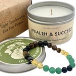 7oz Sage & Bergamont Money Candle with Manifestation Bracelet - Attract Prosperity & Positive Energy, Manifestation Candle, Cash Money Candle, Abundance Candles, Intention Candles, Good Luck Candles