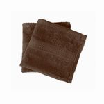 Lyra Linens - 100% Egyptian Cotton Face Flannel Washcloths - 2 OR 4 500 Gsm Facecloths, 30cm x 30cm Square, Quick Dry, Absorbent Makeup remover Cloths, Gym Towels (Chocolate Brown, 2)