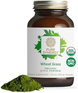 PURE SYNERGY Organic Wheat Grass Juice Powder | Chlorophyll-Rich Green Juice Powder | Raw Organic USA Wheat Grass Juice | for Energy, Alkaline Balance, and Digestion Support (5.3 oz. Powder)