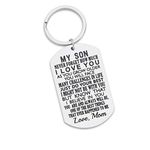 Inspirational Gift to Son from mom-Never Forget How Much i Love You Gift Keychain for Teen Boy from Mother in Law Stepmom