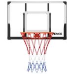 VEVOR Wall Mount Basketball Hoop, 44-inch PC Backboard Mounted Basketball Hoop Outdoor with Solid Steel, 0.08 inch Thickened Backboard, Thickened Woven Nylon Basketballs Net, Indoor & Outdoor Use