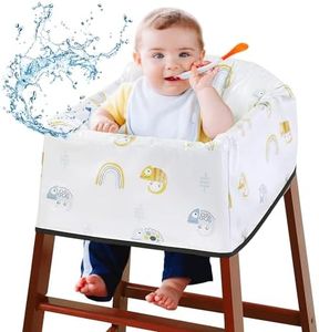 BALAPET Resuable 100% Waterproof High Chair Cover for Restaurant, Thick Soft Baby Chair Protector Cover for Wooden or Restaurant High Chair, Protect Against Messy Meals and Dirty (Chameleon)