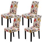 HZDHCLH Chair Covers Set of 4/6 Stretch Modern Chair Slipcovers for Dining Room Kitchen Wedding Party Washable Chair Protector (4pcs, Flower vine)