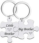 Brother Gifts from Brother Matching Keychains for 2 Big Brother Little Brother Keychain for Brother Birthday Christmas Presents from Brothers Puzzle Piece Key Rings Set