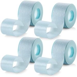 MEDca Sensitive Skin Low Trauma Tape Rolls - 1 Inch x 4 Yards Blue Tape First Aid Rolls, Minimal Hair Pulling for Wounds, Lash Tape for Eyelash Extensions, (Pack of 4)