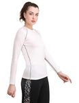 WMX Compression Top Full Sleeve Tights Women T-Shirt for Sports (Small, White)