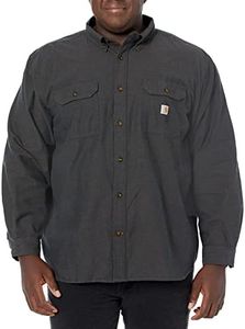Carhartt Loose Fit Midweight Long-Sleeve Shirt Camicia abbottonata Pratica da Lavoro, Black Chambray, S Uomo