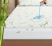 Ayka Waterproof Natural Bamboo Mattress Protector King Size Breathable Hypoallergenic Noiseless Ultra Soft Fitted Bed Protector 72x78 inch Mattress/Bed Cover (King (72 * 78"))