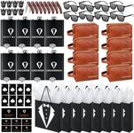 70Pcs Groomsmen Gifts Groomsmen Proposal Box with Flasks Sunglasses PU Leather Toiletry Bag Bottle Opener for Wedding Groomsman Best Man Gift