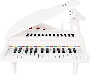 LEXIBOOK K731 First Piano for Children, Lighting Keys, Learning Mode, 29 x 31 cm, Tempo and Volume Adjustment, 3+, White