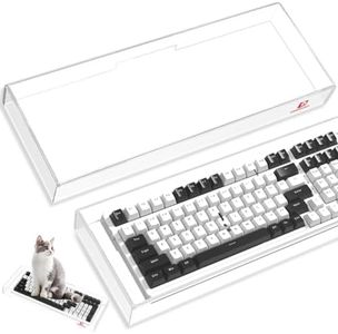 ZIYOU LANG KC04 Acrylic Clear Transparent Keyboard Cover(17.4*6.5*1.89’’) with Dustproof Waterproof Anti-hit Anti-cat Protective Case for Full Size or Small Layout 96/104Key Mechanical Gaming Keyboard