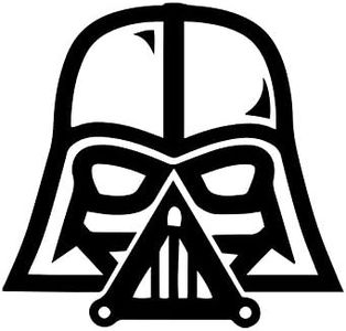 Bargain Max Decals Vader Helmet Decal Notebook Car Laptop 5.5" (Black)