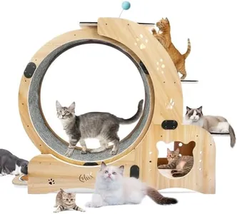 Cat Wheel,Cat Exercise Wheel,41.3" High Large Cat Treadmill with Carpeted Runway for Indoor,Cat Running Wheel with Silent Wheel,Cat Walking Wheel Cat Hamster Wheels,Cat Gifts for Cat Lovers