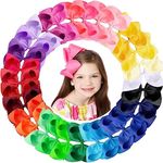 Oaoleer Hair Bows for Girls, 30 Colors 6 Inch Grosgrain Ribbon Hair Bows Clips Alligator Clips Barrettes Hair Accessories, Back to School, Party, Photography, Christmas, Travel