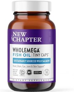 New Chapter Fish Oil Supplement - Wholemega Wild Alaskan Salmon Oil with Omega-3 + Vitamin D3 + Astaxanthin + Sustainably Caught - 180 ct Tiny Caps