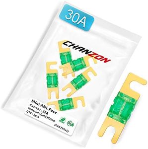 Chanzon 5Pcs 30A AFS Mini ANL (MANL) Fuse Color Coded Casing Gold Plated Fuses 32V 30 Amp