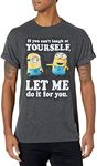 Minions Men's Despicable Me 1-2 Laugh at Yourself T-Shirt, Charcoal Heather, Small